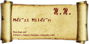 Mázi Milán névjegykártya